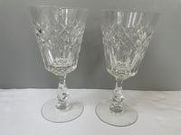 a** Vintage Set/11 Crystal Wine Glasses Vertical and Diamond Cut Pattern 3 Sizes