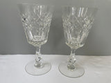 a** Vintage Set/11 Crystal Wine Glasses Vertical and Diamond Cut Pattern 3 Sizes