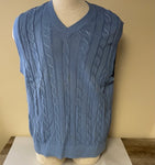 € Mens BOBBY JONES Collection Baby Blue 100% Cotton Cable Sweater Vest Sz XL