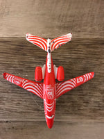 a* Vintage 2002 Red Metal Matchbox METRO JET Plane Diecast Toy