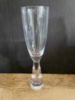 a** Set of 5 Crystal Glass Heavy Stemmed 8.25” Barware Flutes Glasses Goblets