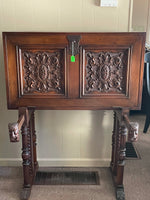 Antique Secretariat DESK 1800’s Handcrafted Hand Carved One of a Kind Mahogoney Writing Desk Cabinet