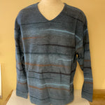 Mens TRICOTS ST RAPHAEL Pure Wool Blue Brown Sweater Sz XL