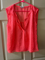 Womens Juniors AMERICAN EAGLE Outfitters Medium Coral Sleeveless Top Blouse