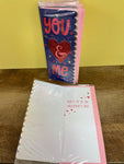 <€€ New Valentine Card YOU & ME HERE’S TO US w/ Envelope in Plastic Seal 2022 Voila