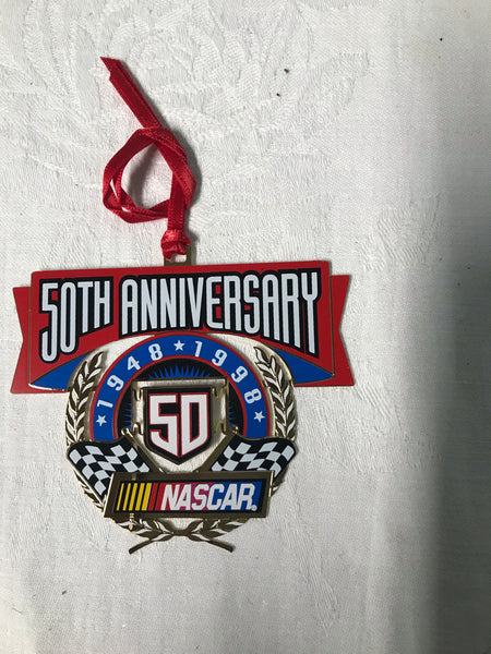 Vintage COLLECTIBLE 1998 NASCAR 50th Anniversary Christmas Ornament Packaged Retired
