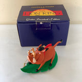 € Vintage Grolier Disney PUMBAA & TIMON Lion King  Ornament President’s Ed. 35600-984 in Box