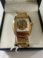 <€€ New Mens AUGUSTE GALAN WATCH Collectible Limited Edition Gold Square Face NIB