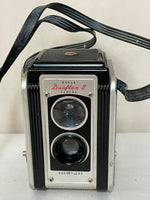 €¥ Vintage Kodak Duaflex II Box Camera with Kodet Lens + Strap Untested