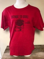 *Vintage Mens LICENSE TO GRILL Red Short Sleeve Size LARGE