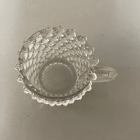 a** Vintage Mini Clear Glass Cup w/ Handle Studded Knubbed