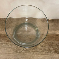 a** Hurricane Flower VASE Candle Holder Medium Clear Glass 8” Decor