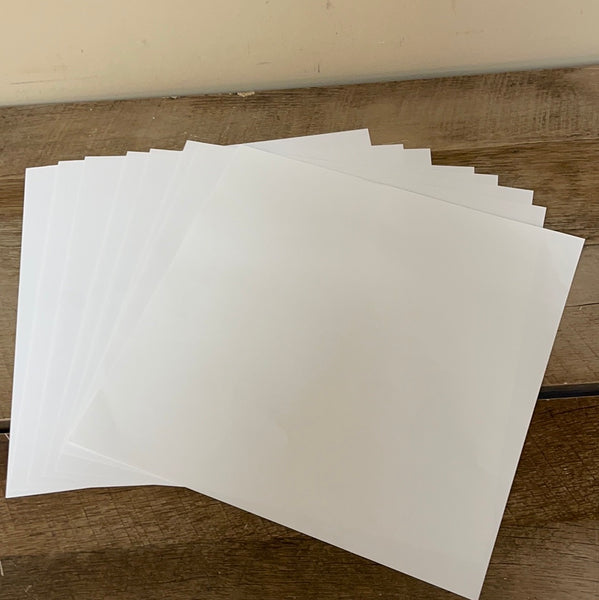 <€€ Lot/9 WHITE Scrapbook Paper 12X12