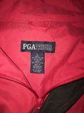 Mens Large PGA TOUR Medium Weight Golf Pullover Jacket Red Zip Out Sleeve