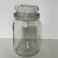 Empty Glass Candle Jar 6.5” x 3.5” Clear w/ Suction Lid 18 oz