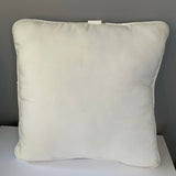 € Square White Center Ruffles Pillow 16”