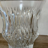 (L) <€€ Heavy Crystal Glass 8” Vase Deep Cut Decor