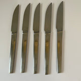 €~ Vintage MCM Set/5 Stanley Roberts Top Flite Dinner Knives Stainless Steel Japan