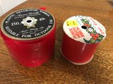 *Vintage Red/Green Ribbons Christmas Holiday Gift Wreath Tie Plastic Velvet