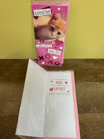 *New Valentine Card I THINK YOU’RE PURR-FECT  w/ Envelope in Plastic Seal 2022 Voila