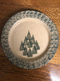*Vintage Pine Tree Barn and Farms Pottery Christmas Holiday Tree 9.5” Plate