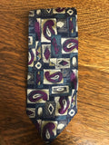 *Mens BACHRACH Italy Silk Neckware Tie Necktie Geometric Paisley Green Purple Gold