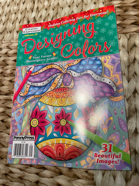 NEW Adult Coloring CREATIVE EXPRESSION  Holiday Designing Colors Volume 29 2022