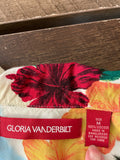 Vintage Gloria Vanderbilt Womens Hawaiian Floral Short Sleeve Blouse Top Medium