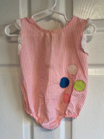 Baby Girl Newborn 1-2 Months Summer Spring One Piece Romper Pink Stripe Toddletime Vintage