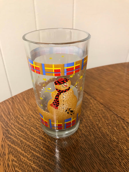 a** Christmas Snowman and Dog Holiday Water Glass