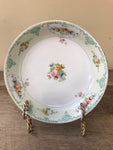 €€ Vintage China GOLDCASTLE Japan 7.25” Salad/Soup/Serving Porcelain Bowl Pink Blue Orange Flowers with Green Scrolling Retired