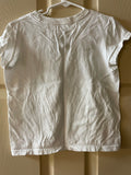 Girls Sz 7/8 Medium DISNEY White Top Tshirt Princesses Glitter Cotton