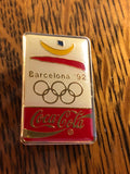*Vintage Rare 1992 Summer Olympics COCA COLA Sponsor Barcelona Spain Lapel Hat Pin  Gently worn