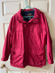 Mens Medium EDDIE BAUER Red Winter Full Zip Jacket Coat Mountain Parka Wool Lined