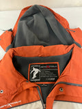 Mens XLarge ZEROXPOSUR Orange/Gray Winter Ski Full Zip Jacket Coat w/ Detachable Hood