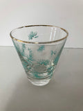 a** Single Vintage MCM Aqua Turquoise Dbl Shot Cordial High Ball Glass Barware