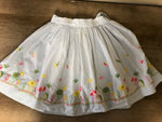 Vintage Girls Sz 3/4T Blue Seersucker Embroidered Skirt Suspenders Easter Springtime