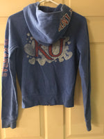 Womens Small KANSAS University JAYHAWKS Blue VICTORIA’S SECRET PINK Sweatshirt Hoodie