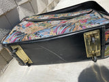 Vintage 4 Piece Floral Tapestry McBrine Luggage Set Wheels Carryon Garment Bag