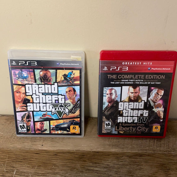 a* Lot/2 Grand Theft Auto VI and V Sony PS3 PlayStation 3 Case No Manuals