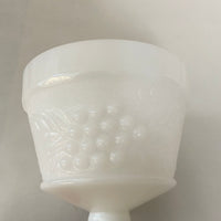 a** Vintage Set/6 Milk Glass Sherbet Dessert Dish White Anchor Hocking Grape Leaf