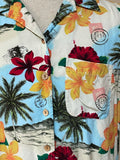 Vintage Gloria Vanderbilt Womens Hawaiian Floral Short Sleeve Blouse Top Medium