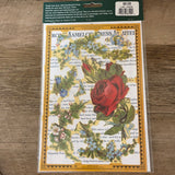 €€ NEW Vintage ARTIFACTS Victorian FLORAL BORDERS Decoupage Art 2 Sheets Decals Sealed