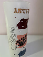 a** Vintage ANTIQUE AUTOS 1913 Hudson Frosted Highball Ice Tea Glass Tumbler Barware