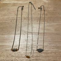 Juniors Set/3 Gold Chain Black Chokers Necklaces 7”-8” Boho