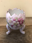 ~ Vintage 1962 INARCO Pink Porcelain Footed Egg Vase Planter Trinket Keepsake Dish