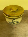 €a** Vintage HARRODS Blue Stilton Cheese Jar Mini Crock w/ Lid London England