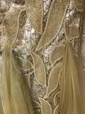 <€€* Womens Sz 10-12 Designor Errol Arendz Gold Ball Gown Jewel Evening Formalwear