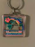 €€ Vintage 1993 HAWAII Keychain Key Chain Clear Acrylic