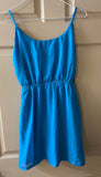 Womens Juniors DEREK HEART Turquoise Sleeveless Sun Dress Medium Open Back